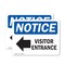 Signmission Visitor Entrance Left Arrow Sign, Vinyl Decal, 14in W x 10in L, 2PK OS-2PACK-NS-D-1014-L-18879 - alternate 1